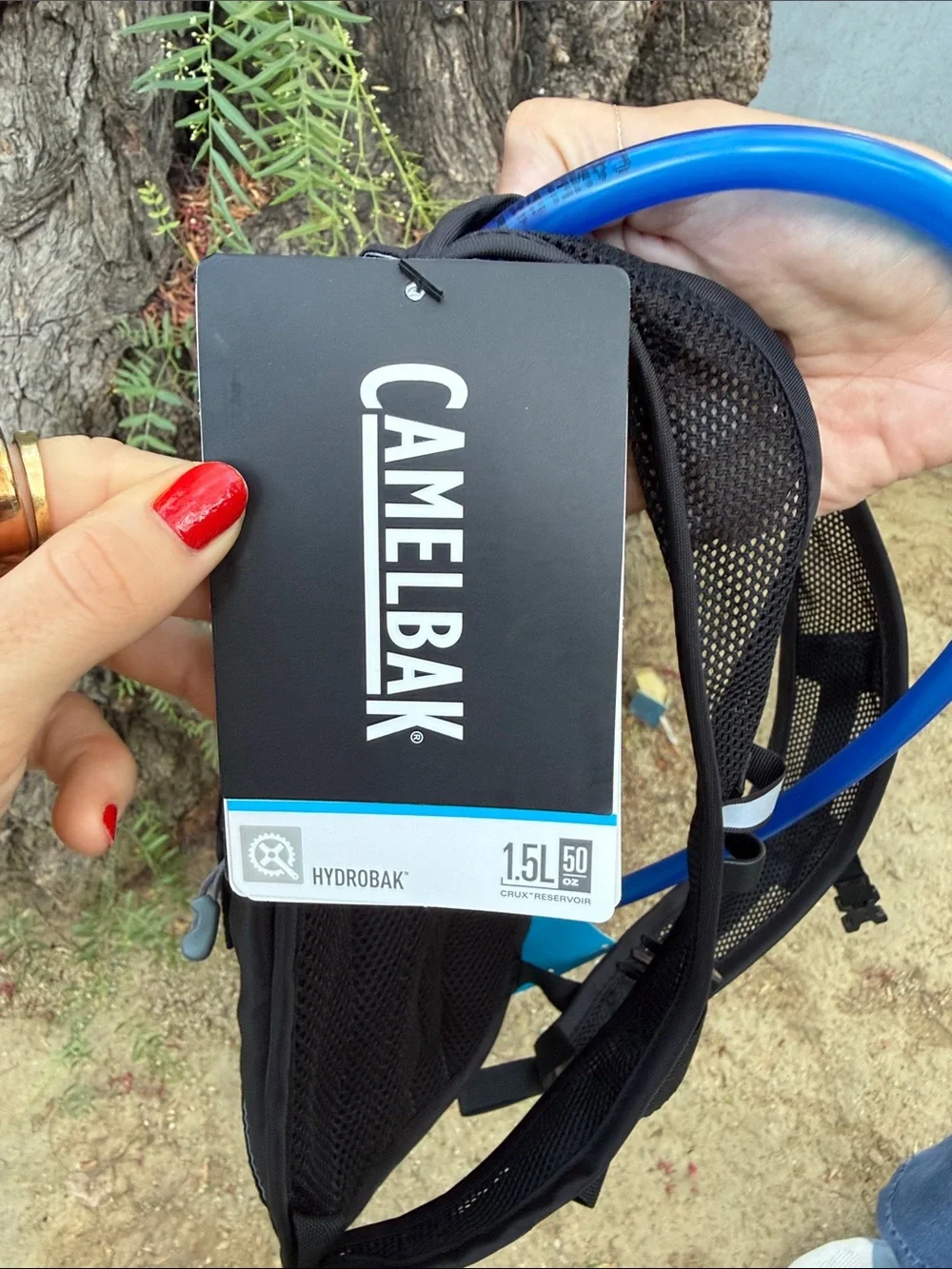 CamelBak Black Hydration Vest with Blue Drink Tube